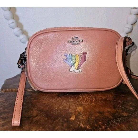 Coach x Peanuts Snoopy Rainbow Pink Leather Mini Crossbody Bag NWT F1777 Rare - Picture 5 of 14